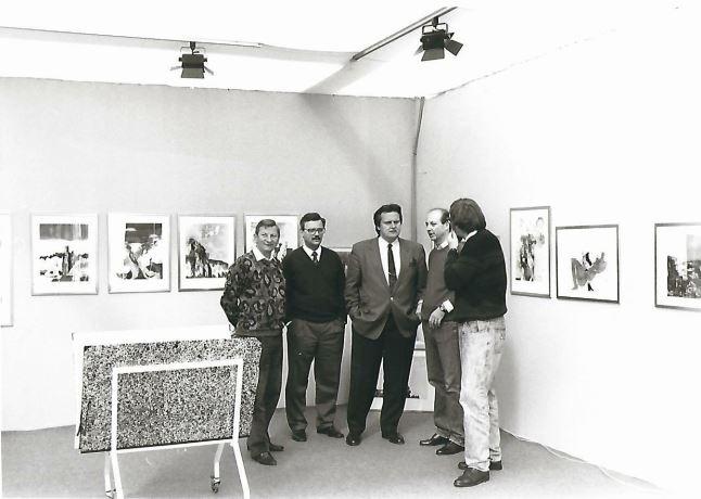 Siegbert Metelko und die Gründer der Galerie B, Prof. Karl Brandstätter, Dr. Karl Safron, Dkfm. Walter Groier und Dr. Ulrich Polley