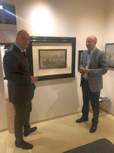 Siegbert Metelko und Galerist Kraut auf der Kunstmesse Salzburg 2019